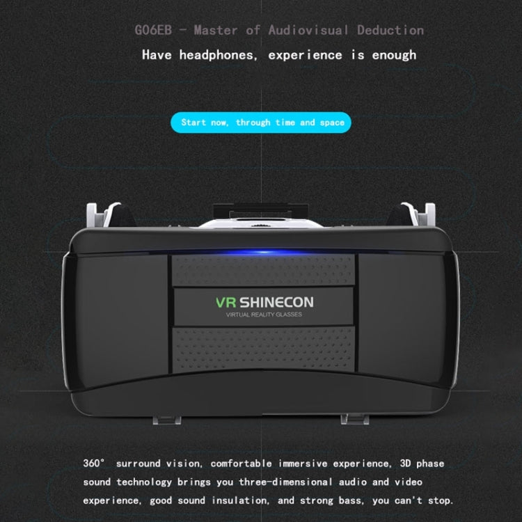 VR SHINECON G06EB Lunettes Vidéo 3D Réalité Virtuelle Adaptées pour Smartphone 4.7 à 6.1 pouces avec Casque HiFi, G06EB