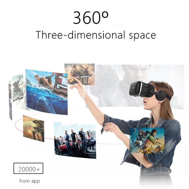 VR SHINECON G04E Lunettes Vidéo 3D Réalité Virtuelle Adaptées pour Smartphone 3.5 à 6.0 pouces avec Casque HiFi