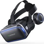 VR SHINECON G04E Lunettes Vidéo 3D Réalité Virtuelle Adaptées pour Smartphone 3.5 à 6.0 pouces avec Casque HiFi