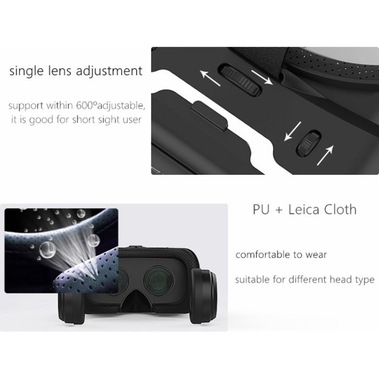 VR SHINECON G04E Lunettes Vidéo 3D Réalité Virtuelle Adaptées pour Smartphone 3.5 à 6.0 pouces avec Casque HiFi