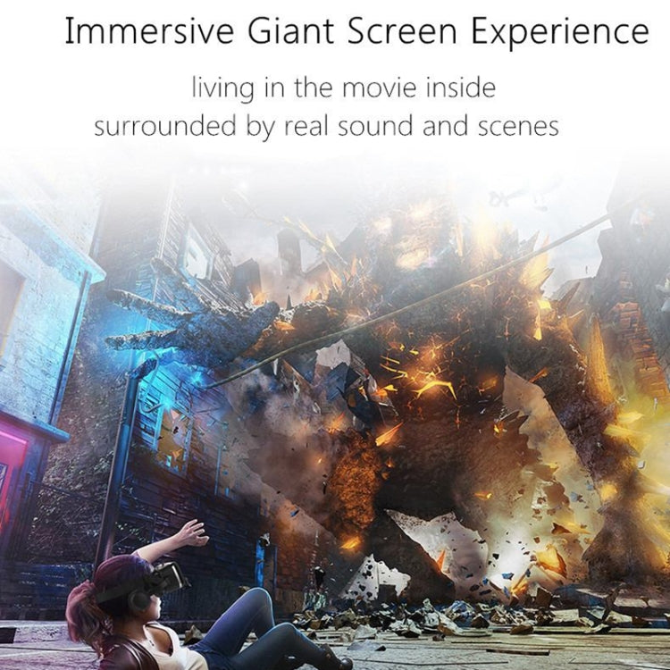 VR SHINECON G04E Lunettes Vidéo 3D Réalité Virtuelle Adaptées pour Smartphone 3.5 à 6.0 pouces avec Casque HiFi