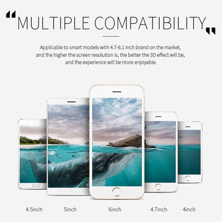 VR SHINECON G06E Lunettes Vidéo 3D Réalité Virtuelle Adaptées pour Smartphone 4.7 à 6.1 pouces avec Casque, G06E