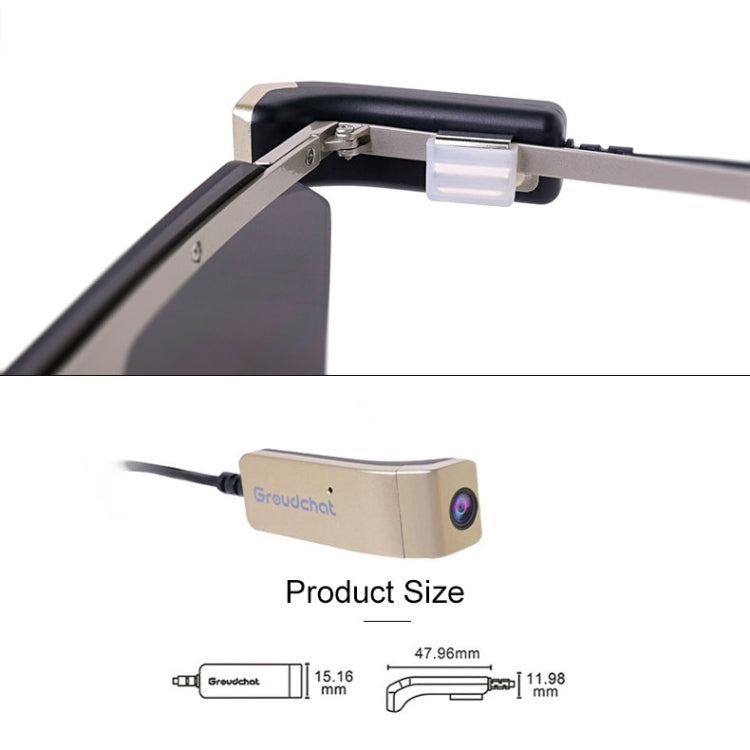 Groudchat JP1DV1 Caméra intelligente HD 1080P USB pour téléphone portable, pour branches de lunettes, microphone intégré à absorption et réduction de bruit