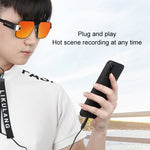 Groudchat JP1DV1 Caméra intelligente HD 1080P USB pour téléphone portable, pour branches de lunettes, microphone intégré à absorption et réduction de bruit