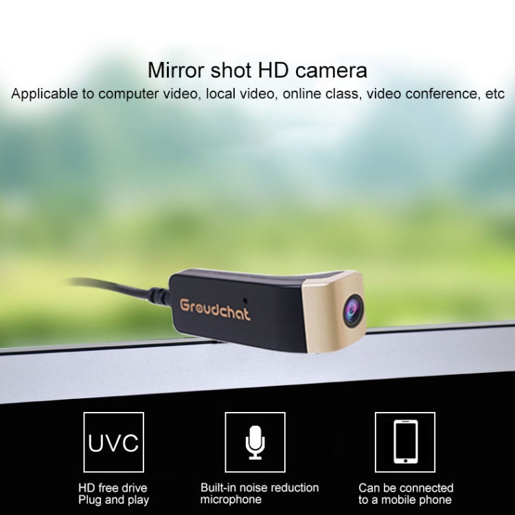 Groudchat JP1DV1 Caméra intelligente HD 1080P USB pour téléphone portable, pour branches de lunettes, microphone intégré à absorption et réduction de bruit