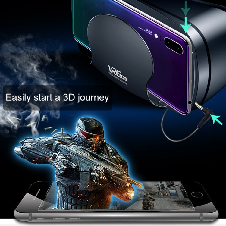 VRG Pro Version Audio Vidéo Lunettes 3D VR tout-en-un pour téléphone portable avec lentilles à revêtement Blu-ray, lentilles à revêtement Blu-ray