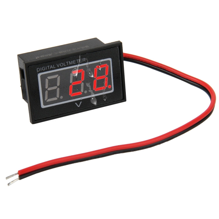 V40D Affichage lumière rouge 2 fils Mini voltmètre numérique étanche IPX4, mesure tension : DC 2,5-30V, DT0002G, DT0002L, DT0002R