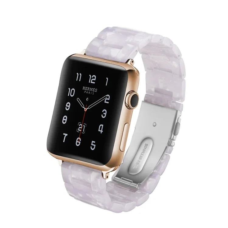 Bracelet de montre en résine tendance simple pour Apple Watch Series 4 44mm et Series 3 & 2 & 1 42mm, pour Apple Watch Series 4 40mm et Series 3 & 2 & 1 38mm, pour Apple Watch Series 4 44mm et Series 3 & 2 & 1 42mm & Series 3 & 2 & 1 42mm