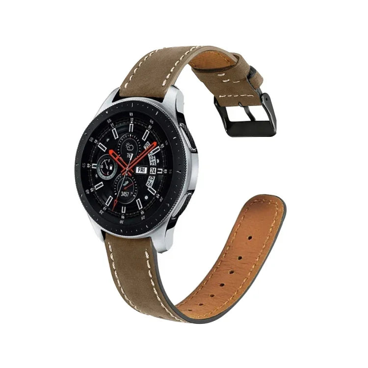 Round Tail Genuine Leather Replacement Strap Watchband, For Samsung Galaxy Watch 3 41mm, For Samsung Galaxy Watch 3 45mm, For Samsung Galaxy Watch 42mm, For Samsung Galaxy Watch 46mm