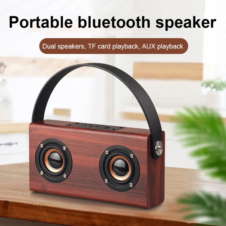 Enceinte Bluetooth portable en bois D10 Bluetooth 4.2, D10 (texture bois rouge)