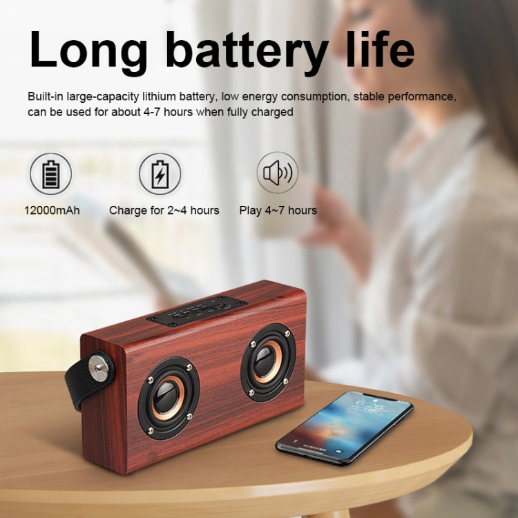 Enceinte Bluetooth portable en bois D10 Bluetooth 4.2, D10 (texture bois rouge)