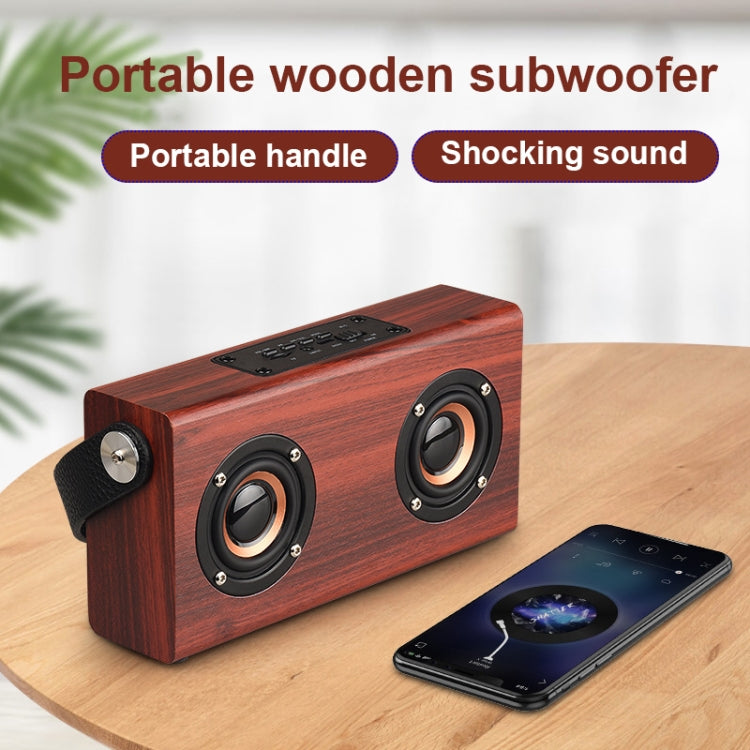 Enceinte Bluetooth portable en bois D10 Bluetooth 4.2, D10 (texture bois rouge)