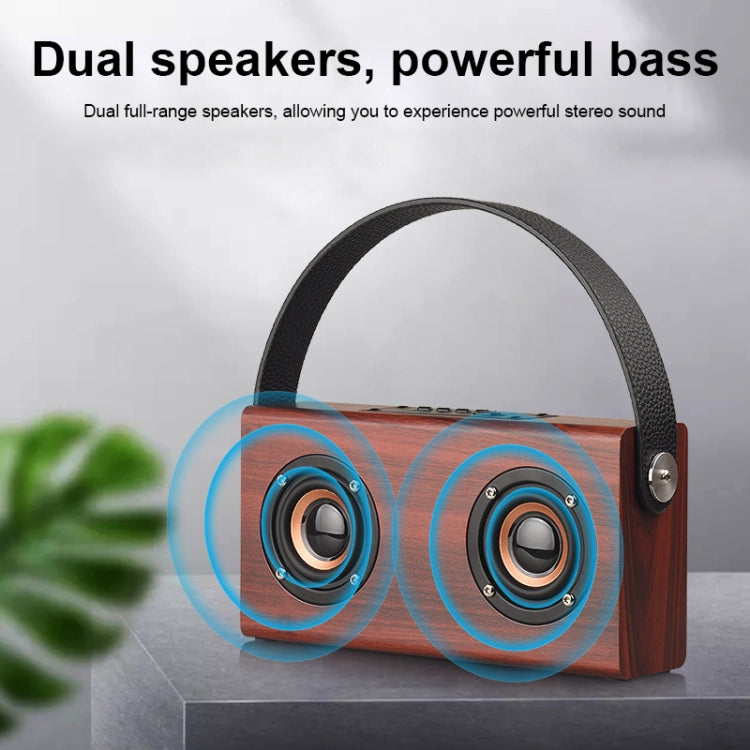 Enceinte Bluetooth portable en bois D10 Bluetooth 4.2, D10 (texture bois rouge)