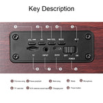 Enceinte Bluetooth classique à double corne en bois Q8 Bluetooth 4.2, Q8 (texture bois rouge), Q8 (texture noyer)