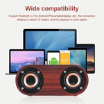 Enceinte Bluetooth classique à double corne en bois Q8 Bluetooth 4.2, Q8 (texture bois rouge), Q8 (texture noyer)