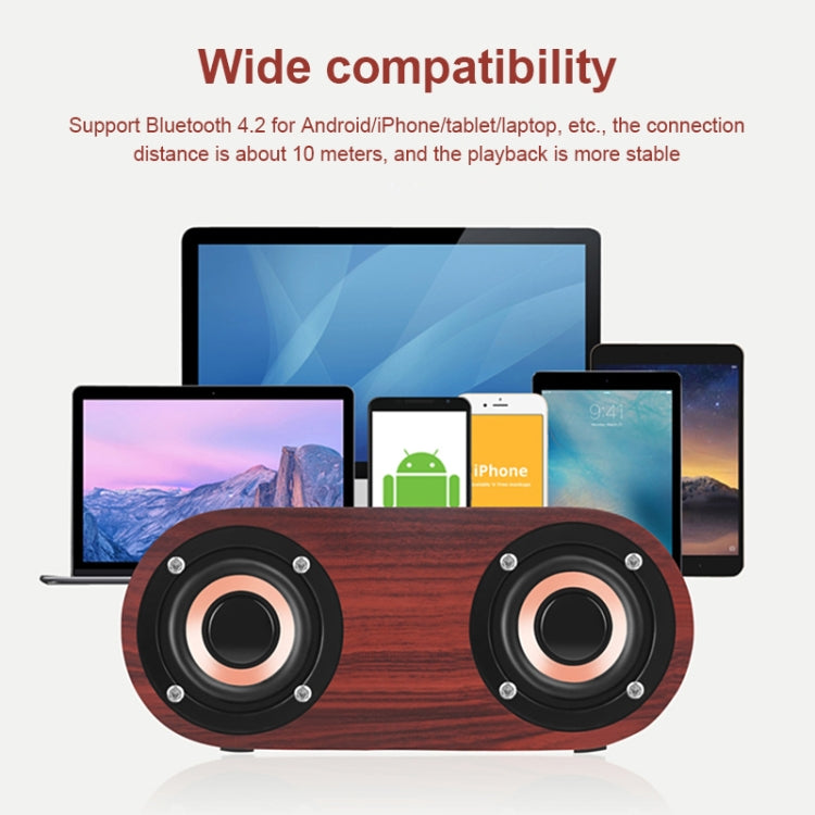 Enceinte Bluetooth classique à double corne en bois Q8 Bluetooth 4.2, Q8 (texture bois rouge), Q8 (texture noyer)