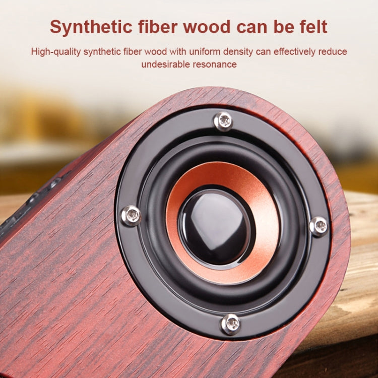 Enceinte Bluetooth classique à double corne en bois Q8 Bluetooth 4.2, Q8 (texture bois rouge), Q8 (texture noyer)
