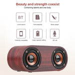 Enceinte Bluetooth classique à double corne en bois Q8 Bluetooth 4.2, Q8 (texture bois rouge), Q8 (texture noyer)