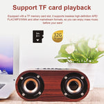 Enceinte Bluetooth classique à double corne en bois Q8 Bluetooth 4.2, Q8 (texture bois rouge), Q8 (texture noyer)