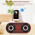 Enceinte Bluetooth classique à double corne en bois Q8 Bluetooth 4.2, Q8 (texture bois rouge), Q8 (texture noyer)