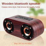 Enceinte Bluetooth classique à double corne en bois Q8 Bluetooth 4.2, Q8 (texture bois rouge), Q8 (texture noyer)