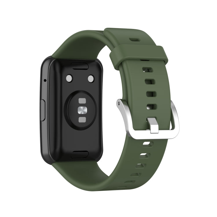 For Huawei Watch Fit Silicone Replacement Wrist Strap Watchband with Stainless Steel Buckle