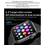 Montre connectée H55Pro avec écran TFT 1,4 pouce, Bluetooth, suivi du sommeil, de la fréquence cardiaque et de la pression artérielle, bracelet en silicone.