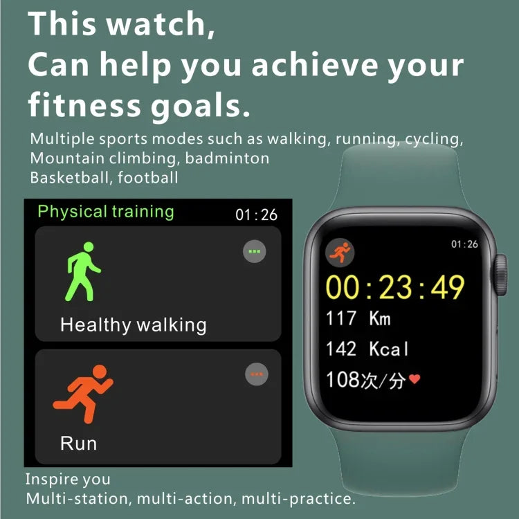 Montre connectée H55Pro avec écran TFT 1,4 pouce, Bluetooth, suivi du sommeil, de la fréquence cardiaque et de la pression artérielle, bracelet en silicone.