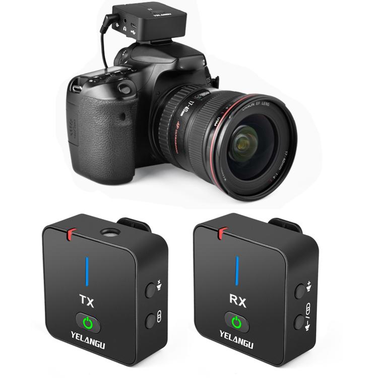 Microphone sans fil YELANGU MX5 2.4G pour diffusion en direct, interview et tournage