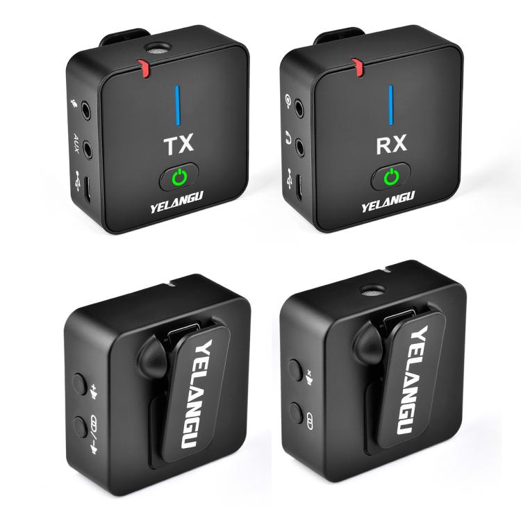 Microphone sans fil YELANGU MX5 2.4G pour diffusion en direct, interview et tournage