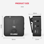 Microphone sans fil YELANGU MX5 2.4G pour diffusion en direct, interview et tournage