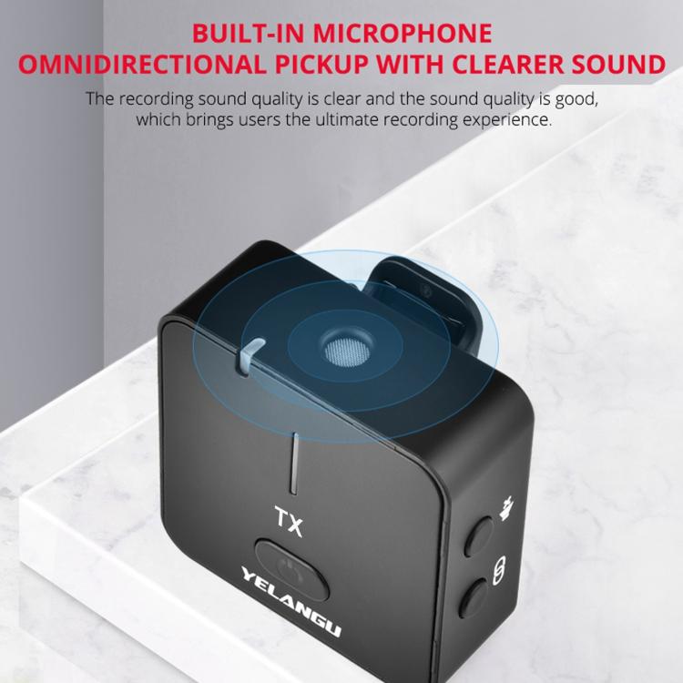 Microphone sans fil YELANGU MX5 2.4G pour diffusion en direct, interview et tournage