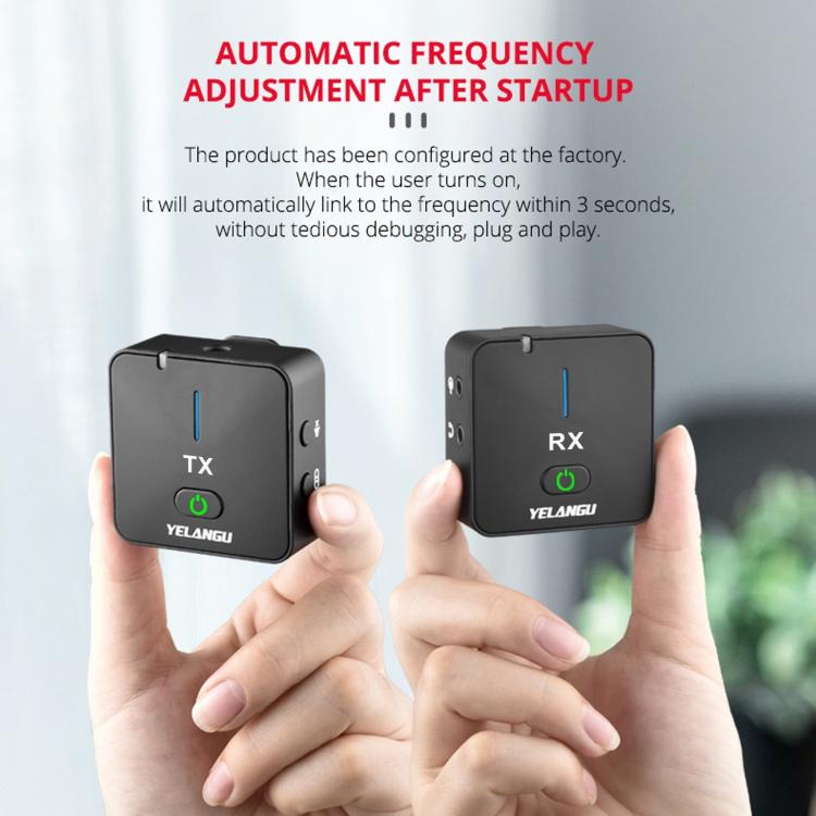 Microphone sans fil YELANGU MX5 2.4G pour diffusion en direct, interview et tournage