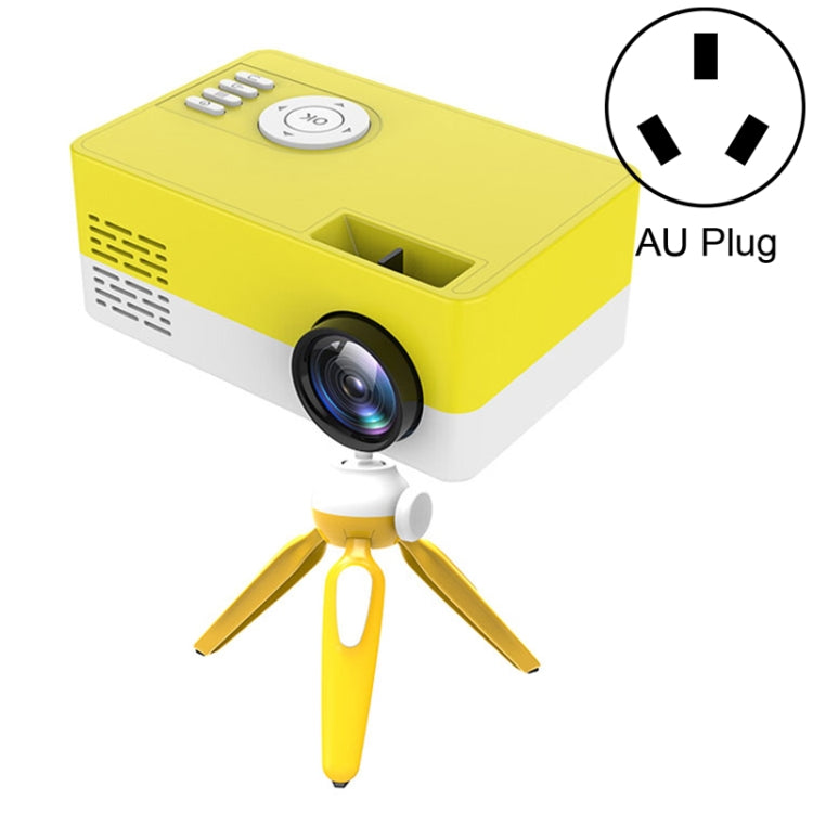 Mini-projecteur LED domestique HD 1920 x 1080P J15 avec support trépied, compatible AV / HDMI x 1 / USB x 1 / TF x 1, prise UE, prise US, prise UK, prise AU