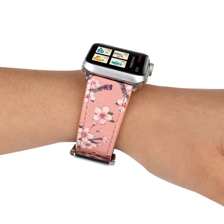 Bracelets de rechange en cuir de la série Plum pour Apple Watch Series 6 & SE & 5 & 4 40mm / 3 & 2 & 1 38mm, pour Apple Watch Series 8&7 41mm / SE 2&6&SE&5&4 40mm / 3&2&1 38mm, pour Apple Watch Series 7 41mm / 6 & SE & 5 & 4 40mm / 3 & 2 & 1 38mm