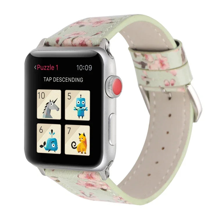Bracelets de rechange en cuir de la série Plum pour Apple Watch Series 6 & SE & 5 & 4 40mm / 3 & 2 & 1 38mm, pour Apple Watch Series 8&7 41mm / SE 2&6&SE&5&4 40mm / 3&2&1 38mm, pour Apple Watch Series 7 41mm / 6 & SE & 5 & 4 40mm / 3 & 2 & 1 38mm