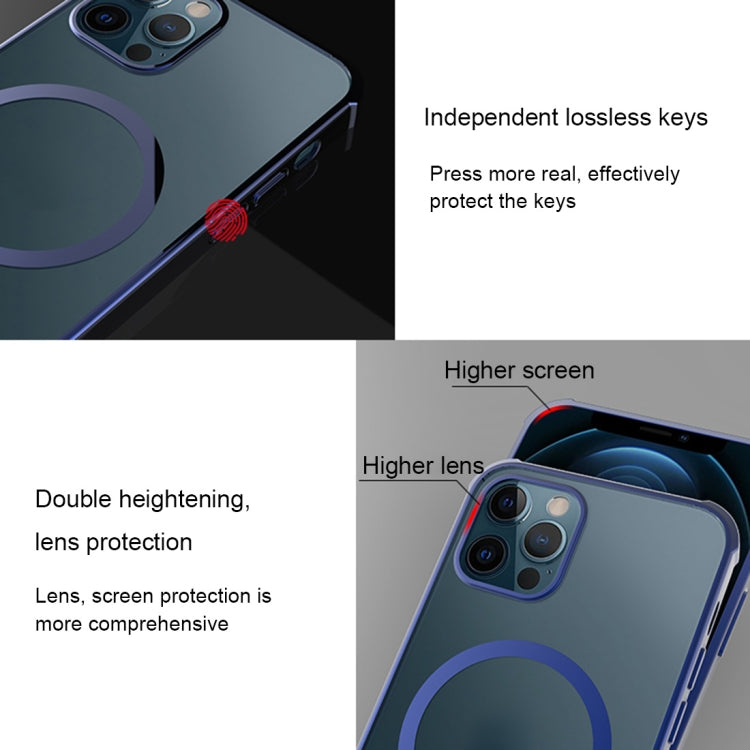 Straight Side Laser Plating Full Coverage Clear TPU Shockproof Magsafe Case, For iPhone 12 mini, For iPhone 12 Pro Max, For iPhone 12 Pro