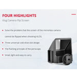 YELANGU A74 Universal Vlog Camera Flip Screen