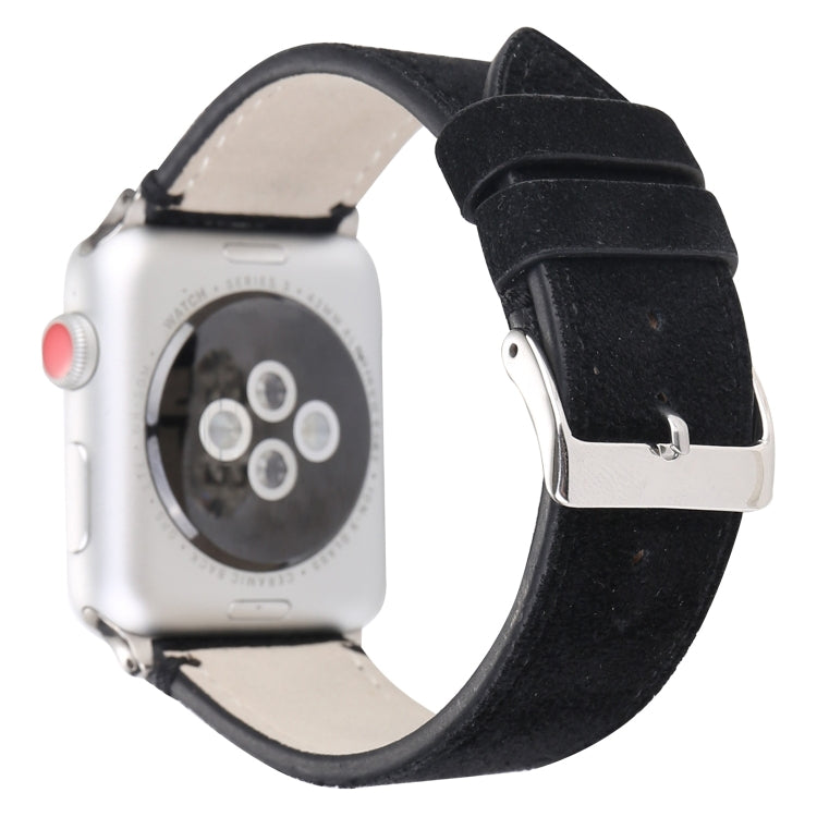 Frosted Genuine Leather Watchband For Apple Watch Series 6 & SE & 5 & 4 44mm / 3 & 2 & 1 42mm, For Apple Watch Series 7 45mm / 6 & SE & 5 & 4 44mm / 3 & 2 & 1 42mm