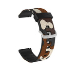 Bracelet de remplacement en silicone camouflage avec boucle argentée, 20mm pour Samsung Galaxy Watch 3 41mm, 22mm pour Samsung Galaxy Watch 3 45mm, 20mm pour Samsung Galaxy Watch Active2 44mm, 20mm pour Huawei Watch GT 2 42mm