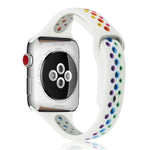 Rainbow Silicone Watchband For Apple Watch Series 6 & SE & 5 & 4 40mm / 3 & 2 & 1 38mm, For Apple Watch Series 7 41mm / 6 & SE & 5 & 4 40mm / 3 & 2 & 1 38mm, For Apple Watch Series 8&7 41mm / SE 2&6&SE&5&4 40mm / 3&2&1 38mm