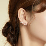 Boucles d'oreilles femme S925 argent sterling, style simple, lignes