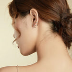 Boucles d'oreilles femme S925 argent sterling, style simple, lignes