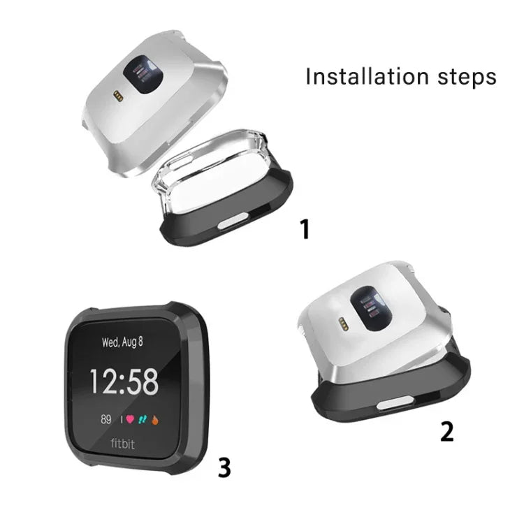 Étui de protection intégral en TPU plaqué pour montre connectée Fitbit Versa Lite