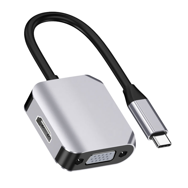 Adaptateur convertisseur 2 en 1 Type-C / USB-C vers HDMI + VGA HW-6002, HW-6002
