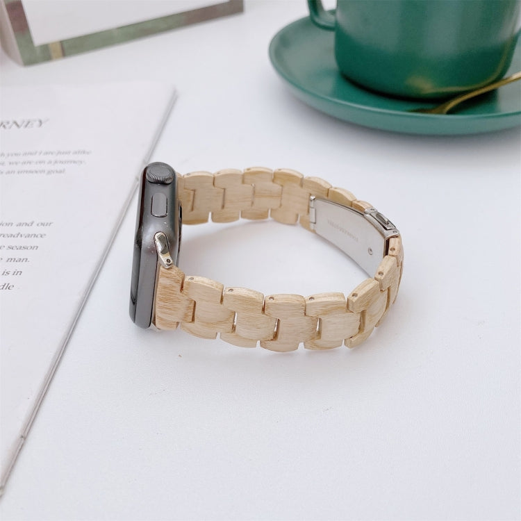 Bracelet tissé en perles de bois pour Apple Watch Series 6 & SE & 5 & 4 44mm / 3 & 2 & 1 42mm, pour Apple Watch Ultra 49mm / Series 8&7 45mm / SE 2&6&SE&5&4 44mm / 3&2&1 42mm
