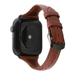 Bracelet en cuir véritable texturé Crazy Horse, pour Apple Watch Series 7 41mm / 6 & SE & 5 & 4 40mm / 3 & 2 & 1 38mm, pour Apple Watch Series 8&7 41mm / SE 2&6&SE&5&4 40mm / 3&2&1 38mm