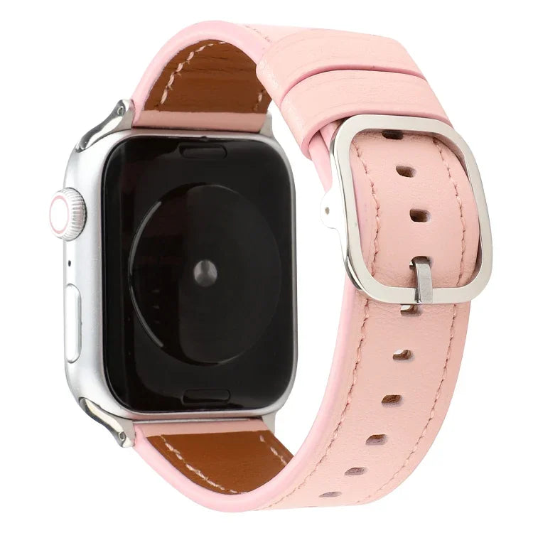 Bracelet en cuir véritable à boucle de style moderne, pour Apple Watch Series 7 41mm / 6 & SE & 5 & 4 40mm / 3 & 2 & 1 38mm, pour Apple Watch Series 7 45mm / 6 & SE & 5 & 4 44mm / 3 & 2 & 1 42mm