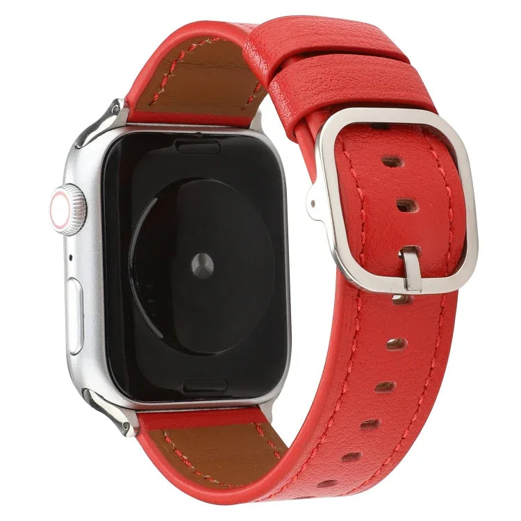 Bracelet en cuir véritable à boucle de style moderne, pour Apple Watch Series 7 41mm / 6 & SE & 5 & 4 40mm / 3 & 2 & 1 38mm, pour Apple Watch Series 7 45mm / 6 & SE & 5 & 4 44mm / 3 & 2 & 1 42mm
