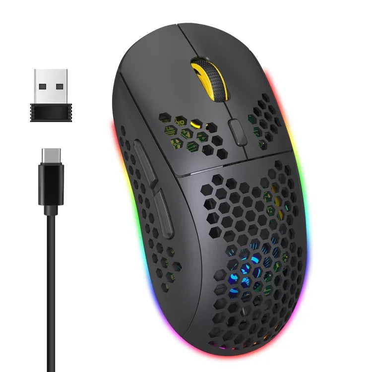 Souris Gamer Sans Fil HXSJ T90 RGB Trois Modes